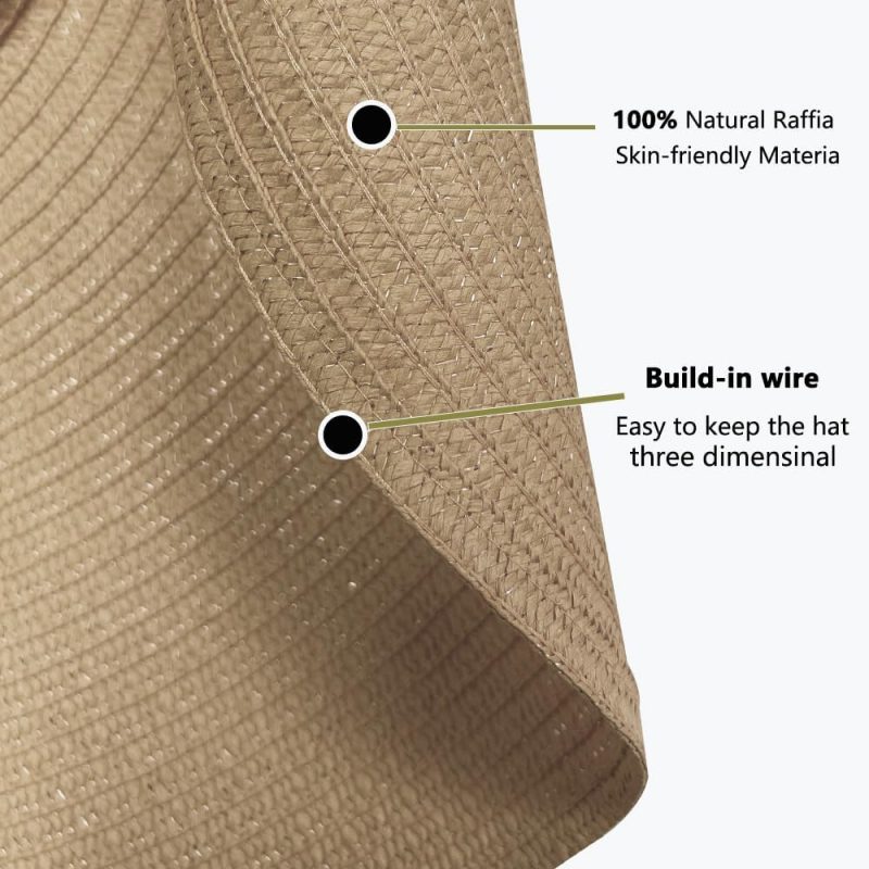 Oversized Beach Straw Hats for Women Extra Large Wide Brim Beach Hat Foldable Roll up Floppy Sun Hat - Image 2
