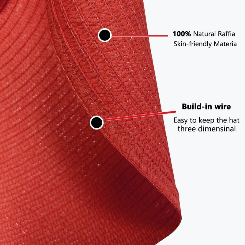 Oversized Beach Straw Hats for Women Extra Large Wide Brim Beach Hat Foldable Roll up Floppy Sun Hat - Image 2