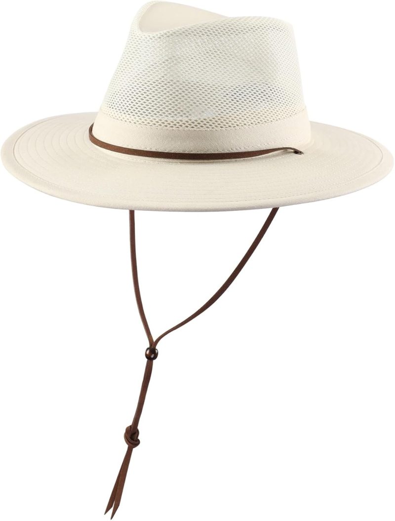 Cotton Summer Fedora Hat Wide Brim Sun Hats for Men Women   Sun Protection Cap for Fishing Hiking - Image 2