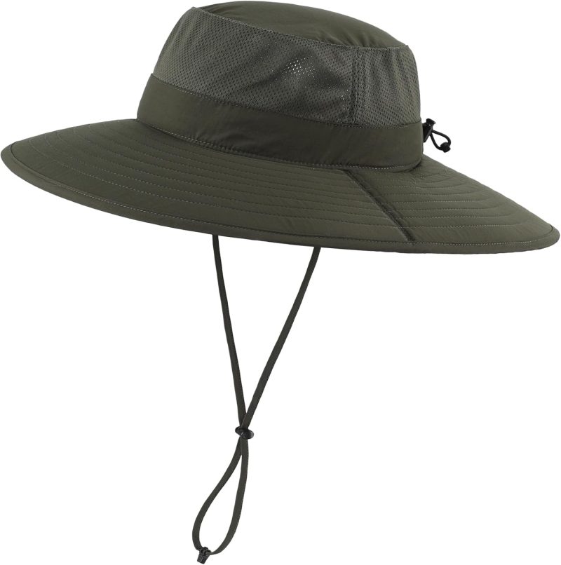 Mens Sun Hat Wide Brim Fishing Hat Foldable Large Brim UV Protection Sun Hat for Men Women Beach Gardening