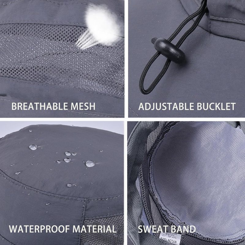 Sun Hat for Men/Women,   Fishing Hat,Waterproof Wide Brim Bucket Hat Foldable  Hat for Hiking Garden Safari Beach - Image 2