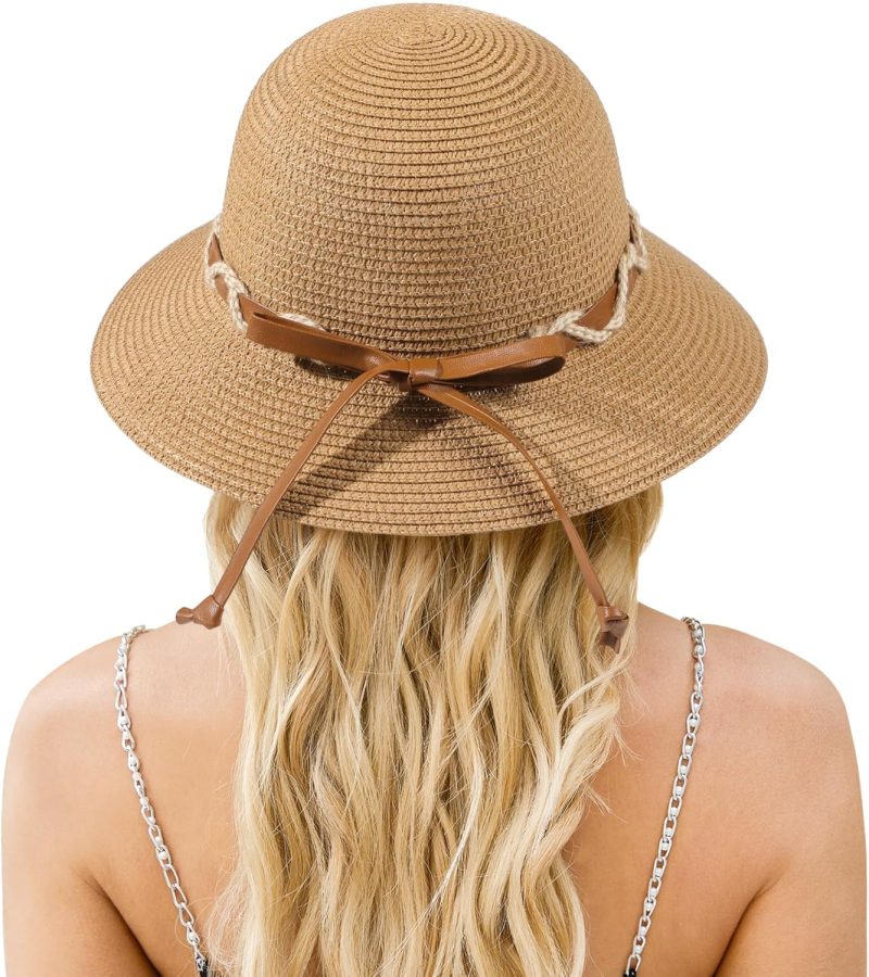 Beach Hat for Women, Wide Brim Sun Straw Hat for Women, Sun Hat Women   UV Protection, Floppy Foldable Summer Hat